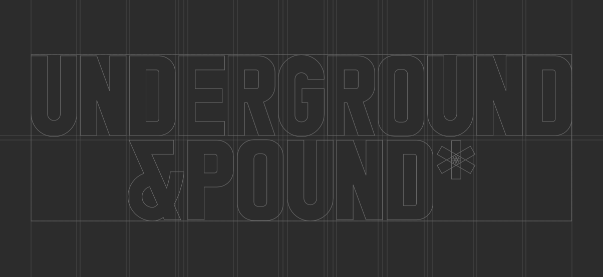 Конструкция типографического логотипа Underground & Pound